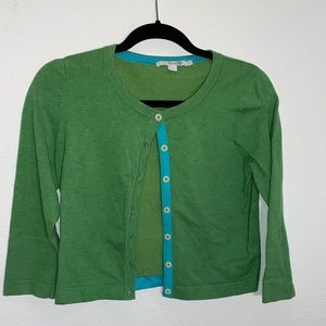 Size 6, bright green Boden 3/4 sleeve sweater.